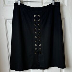 TRINA TURK Black Skirt with Bronze-Gold Details
